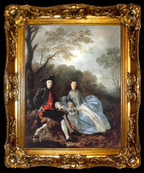 framed  Thomas Gainsborough Self-portrait with and Daughter, ta009-2